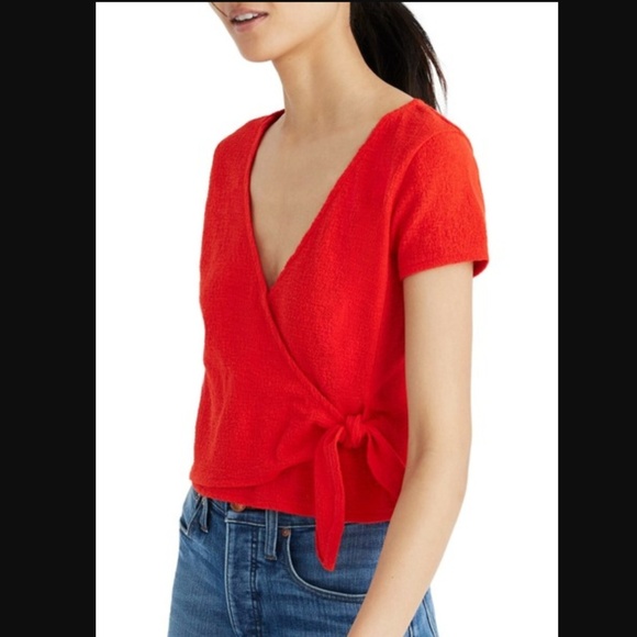Madewell Tops - MADEWELL Texture & Thread Wrap-Tie Top t-shirt